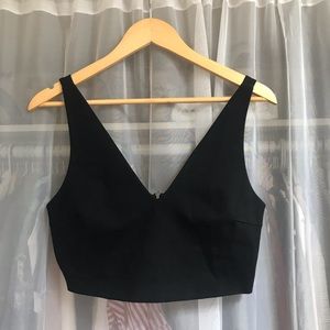 Nice Black Cropped Top - Zip Closure